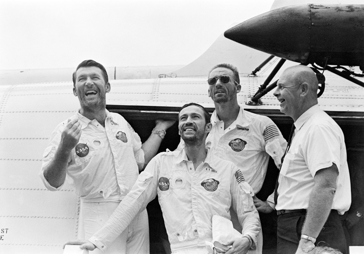 Apollo 7 crew post flight