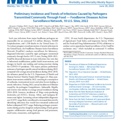 Morbidity and Mortality Weekly Report (MMWR) Vol. 72 No. 26 June 30, 2023